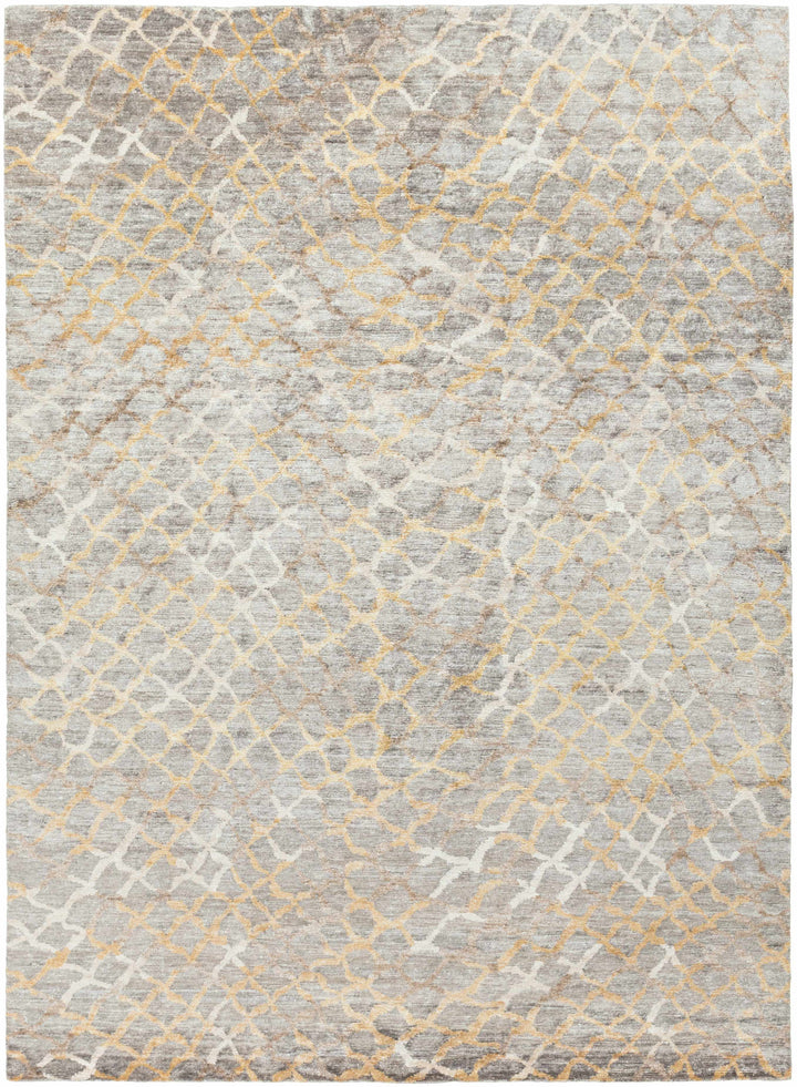 Gray Hand Knotted 100% Viscose Modern Rectangle Handmade rug, Indoor use only, no fringe, non-washable. runner also available