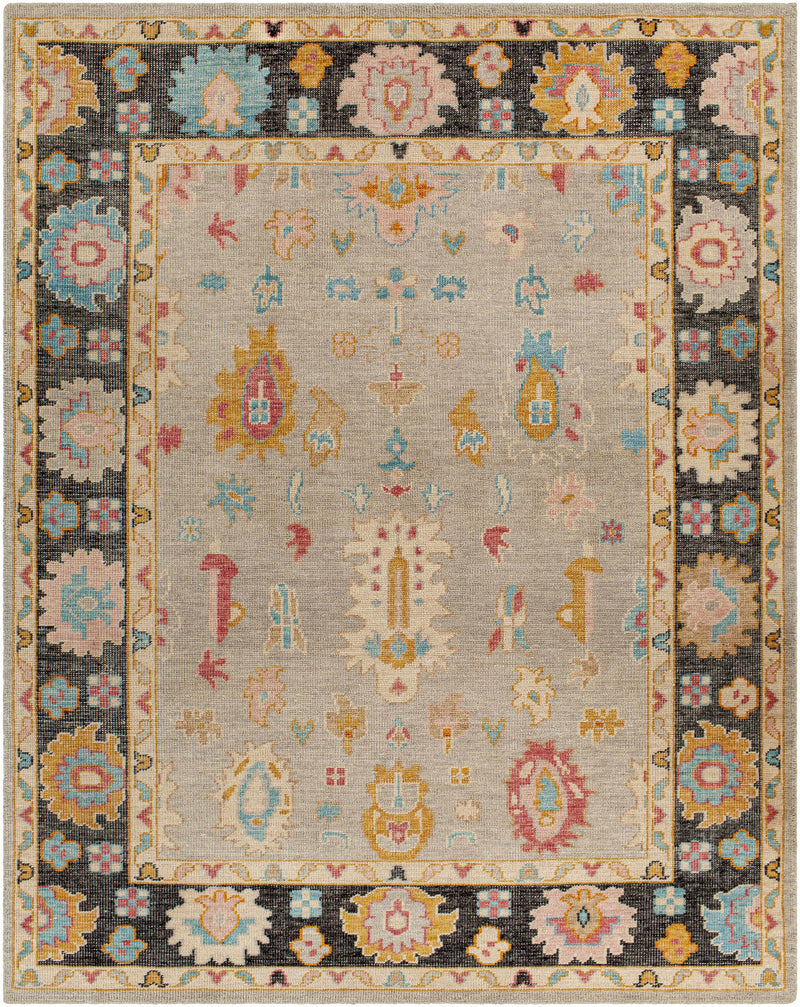 Black Hand Knotted 80% Wool, 20% Cotton Traditional Rectangle Handmade rug, Indoor use only, no fringe, non-washable. runner also available