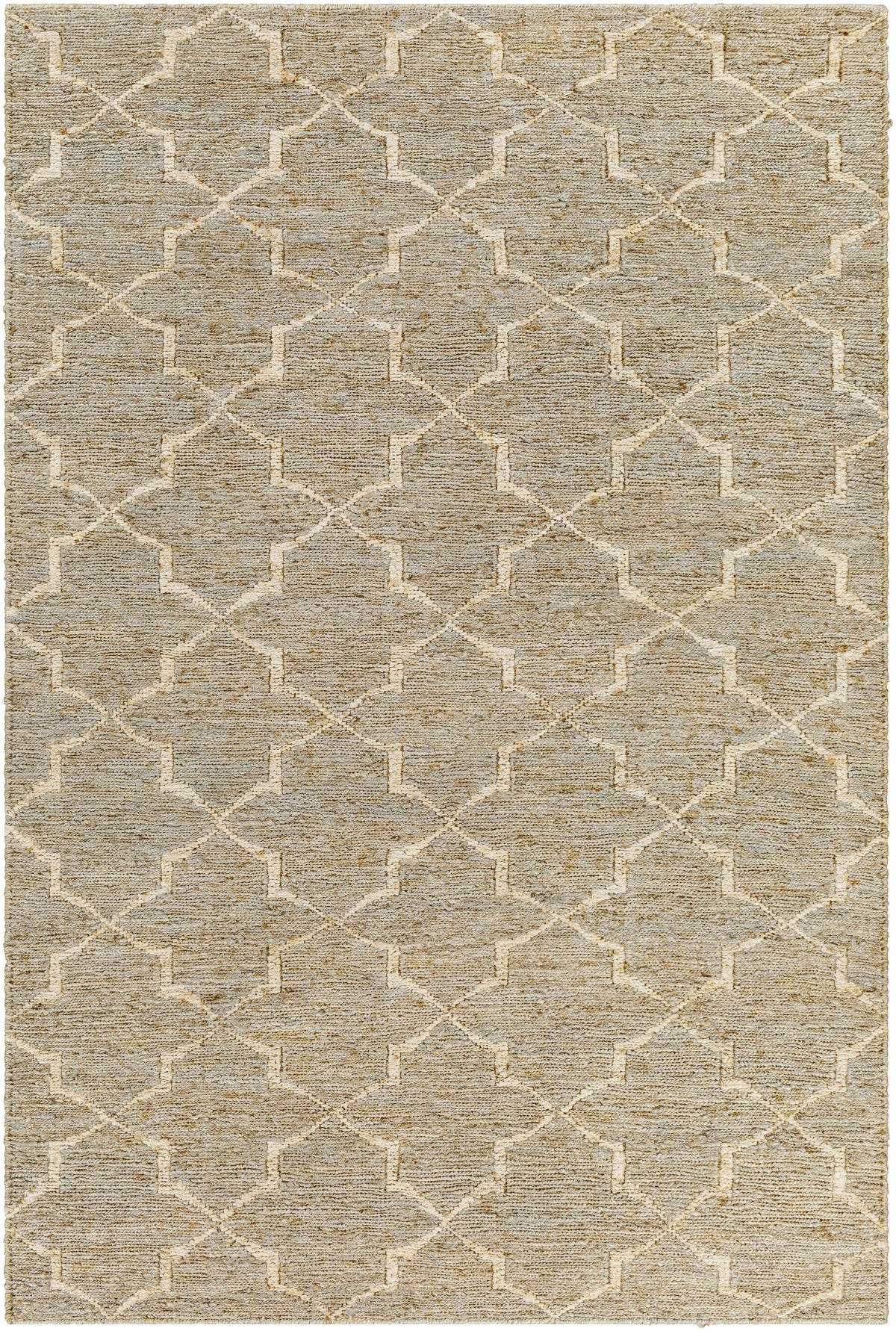 Medium Gray Hand Woven 100% Jute Cottage Rectangle Handmade rug, Indoor use only, no fringe, non-washable.