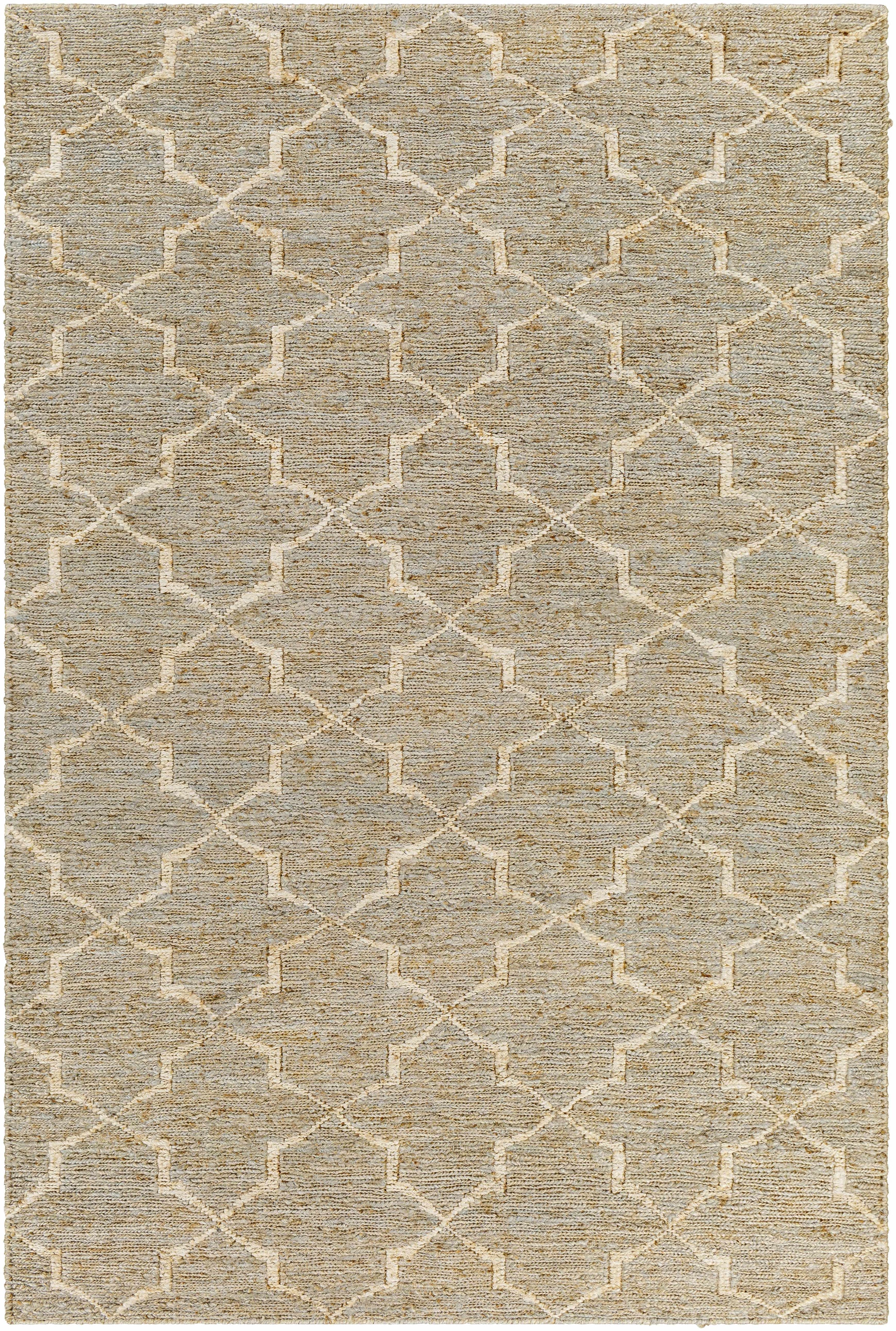 Medium Gray Hand Woven 100% Jute Cottage Rectangle Handmade rug, Indoor use only, no fringe, non-washable.