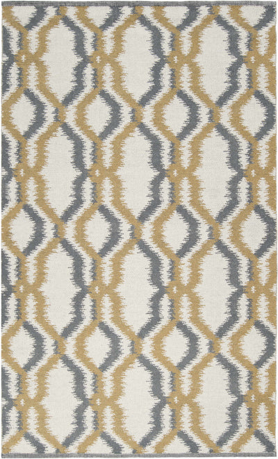 Ivory Hand Woven 100% Wool Modern Rectangle Handmade rug, Indoor use only, no fringe, non-washable.
