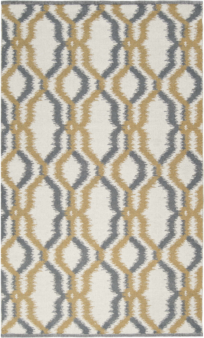 Ivory Hand Woven 100% Wool Modern Rectangle Handmade rug, Indoor use only, no fringe, non-washable.