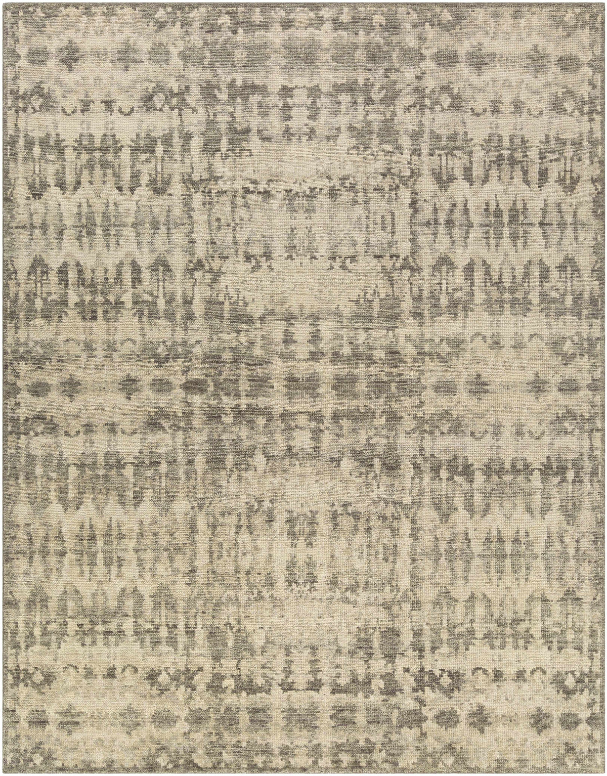 Ivory Hand Knotted 100% NZ Wool Modern Rectangle Handmade rug, Indoor use only, no fringe, non-washable.