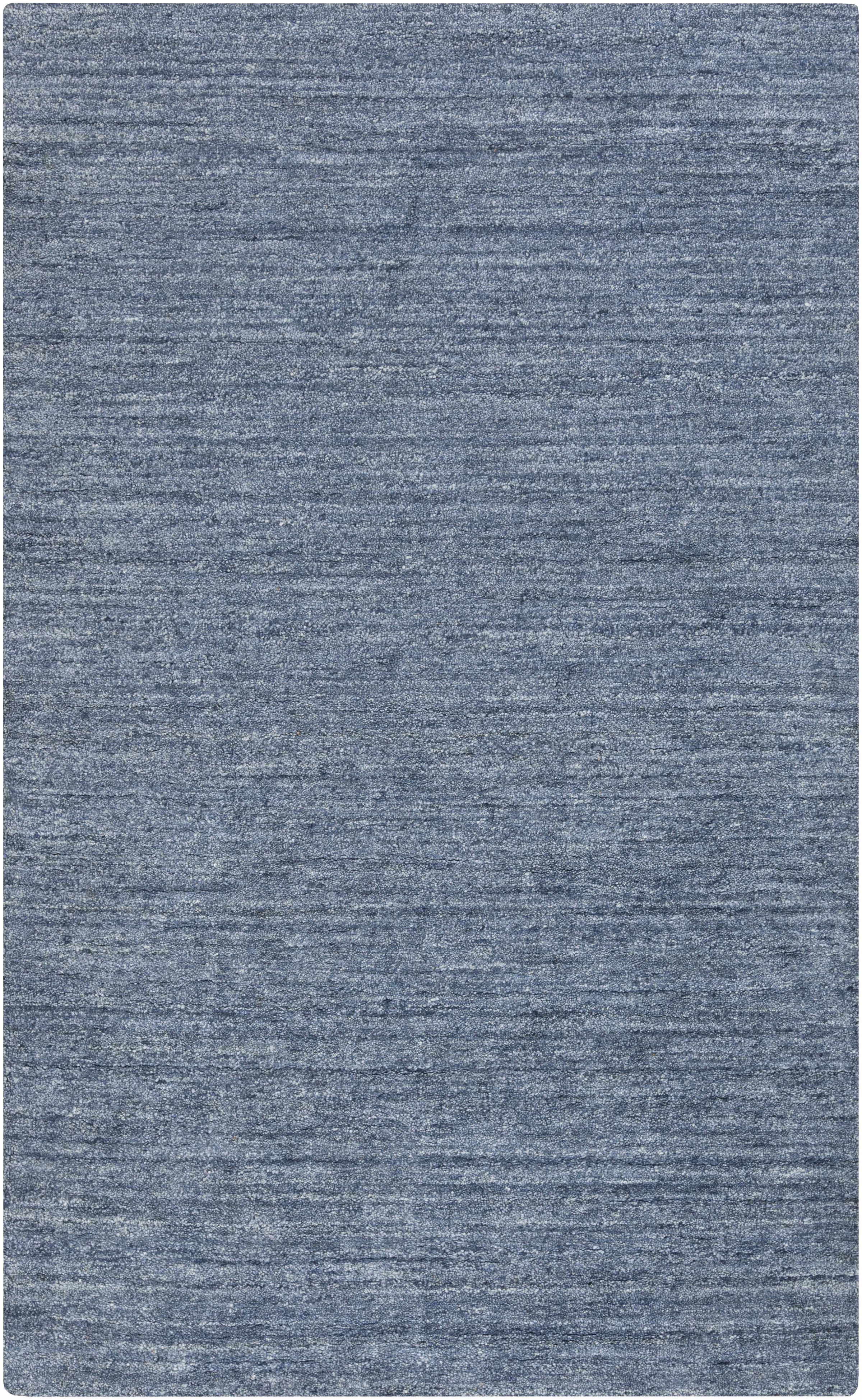 Blue Hand Loomed 100% Viscose Modern Rectangle Handmade rug, Indoor use only, no fringe, non-washable.
