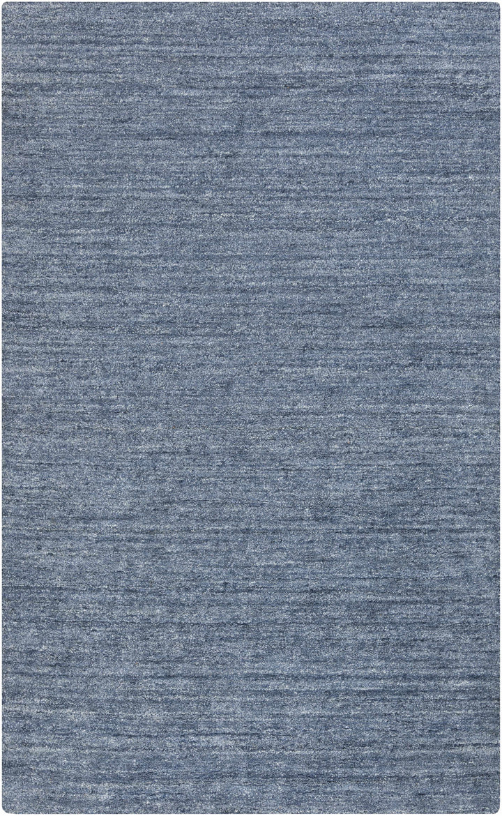 Blue Hand Loomed 100% Viscose Modern Rectangle Handmade rug, Indoor use only, no fringe, non-washable.