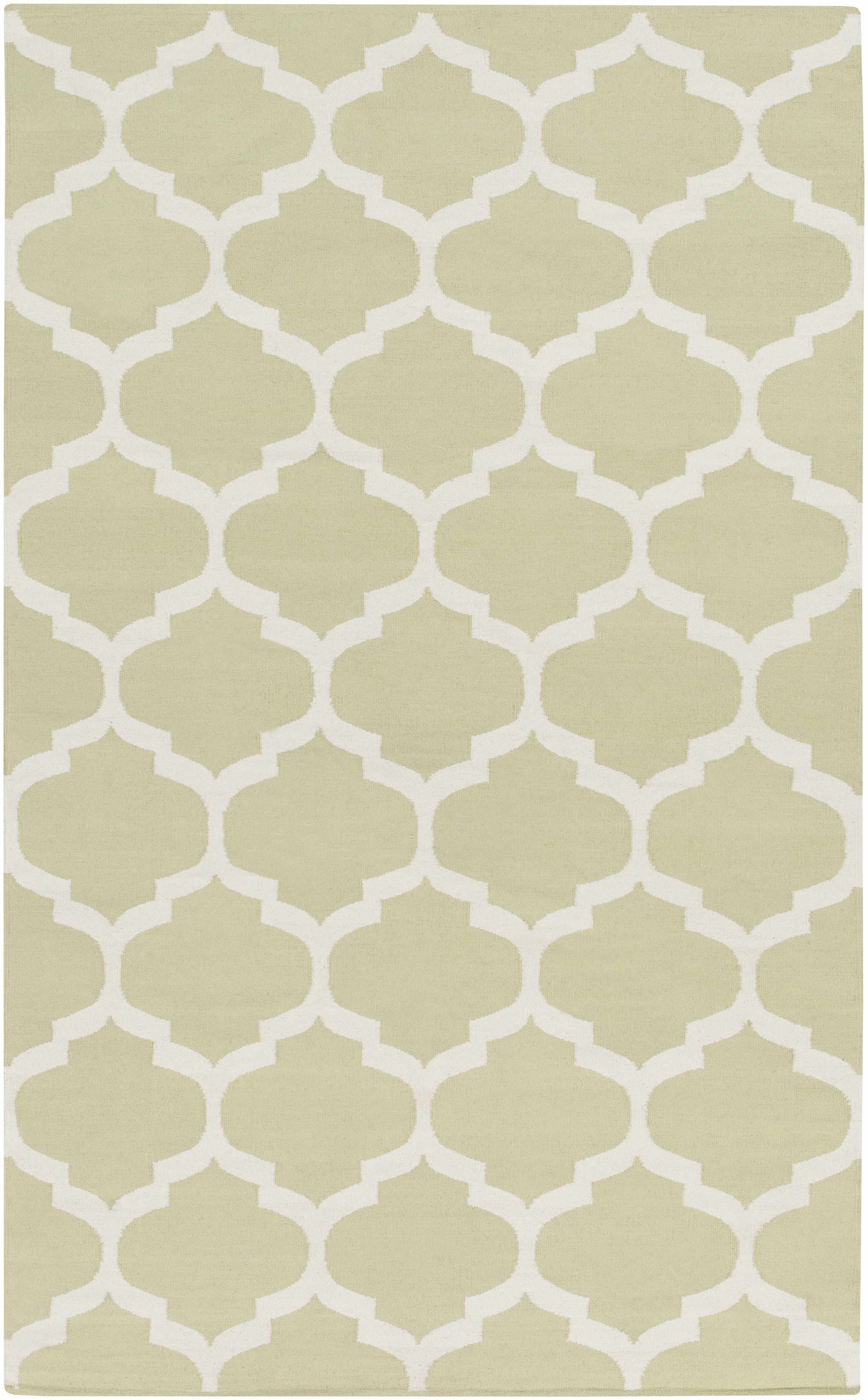 Light Green Hand Woven 100% Cotton Modern Rectangle Handmade rug, Indoor use only, no fringe, non-washable.