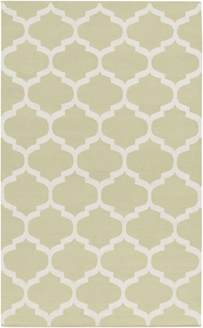 Light Green Hand Woven 100% Cotton Modern Rectangle Handmade rug, Indoor use only, no fringe, non-washable.