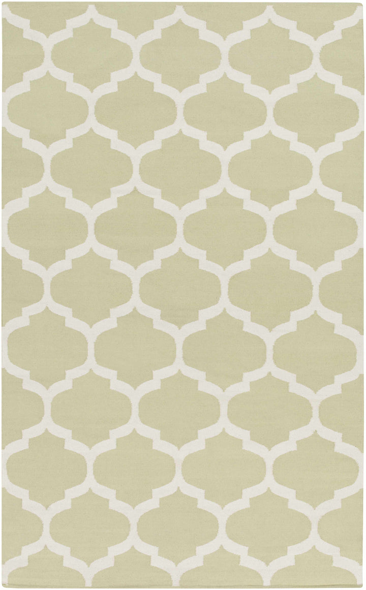 Light Green Hand Woven 100% Cotton Modern Rectangle Handmade rug, Indoor use only, no fringe, non-washable.