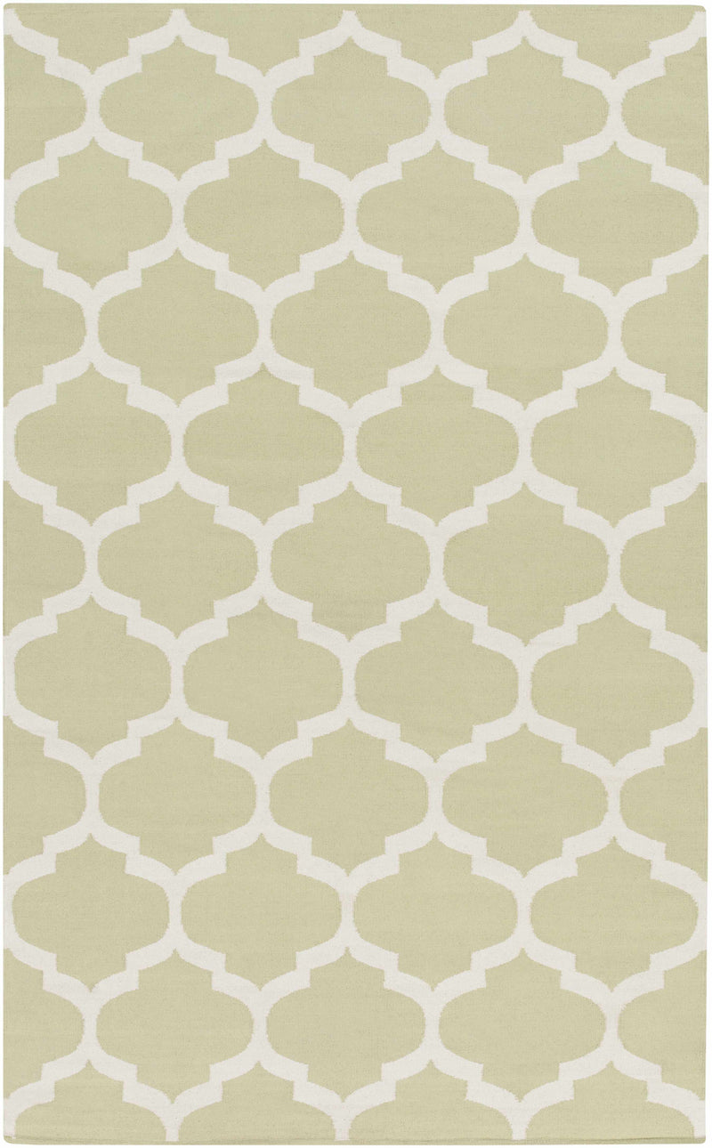 Light Green Hand Woven 100% Cotton Modern Rectangle Handmade rug, Indoor use only, no fringe, non-washable.