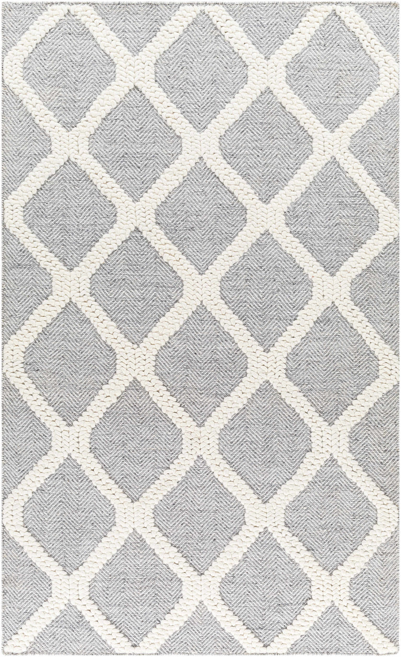 Ivory Hand Woven 70% Recycled PET Yarn, 30% Wool Modern Rectangle Handmade rug, Indoor use only, no fringe, non-washable. runner also available