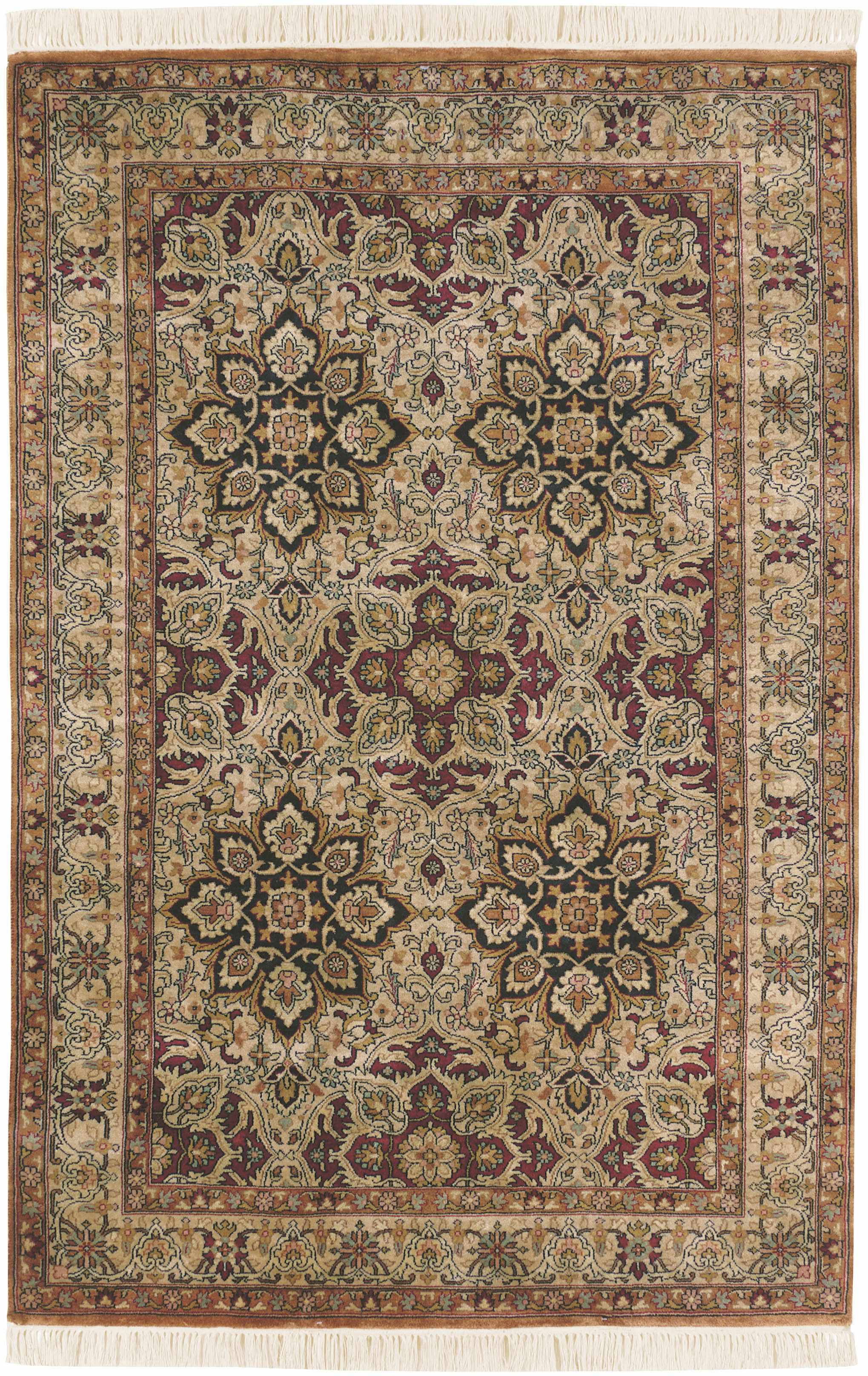 Light Brown Hand Knotted 100% NZ Wool Traditional Round Handmade rug, Indoor use only, no fringe, non-washable.