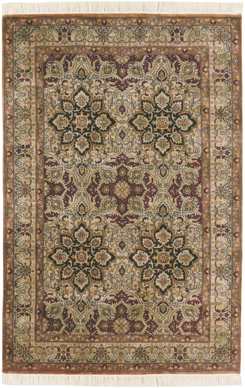 Light Brown Hand Knotted 100% NZ Wool Traditional Round Handmade rug, Indoor use only, no fringe, non-washable.