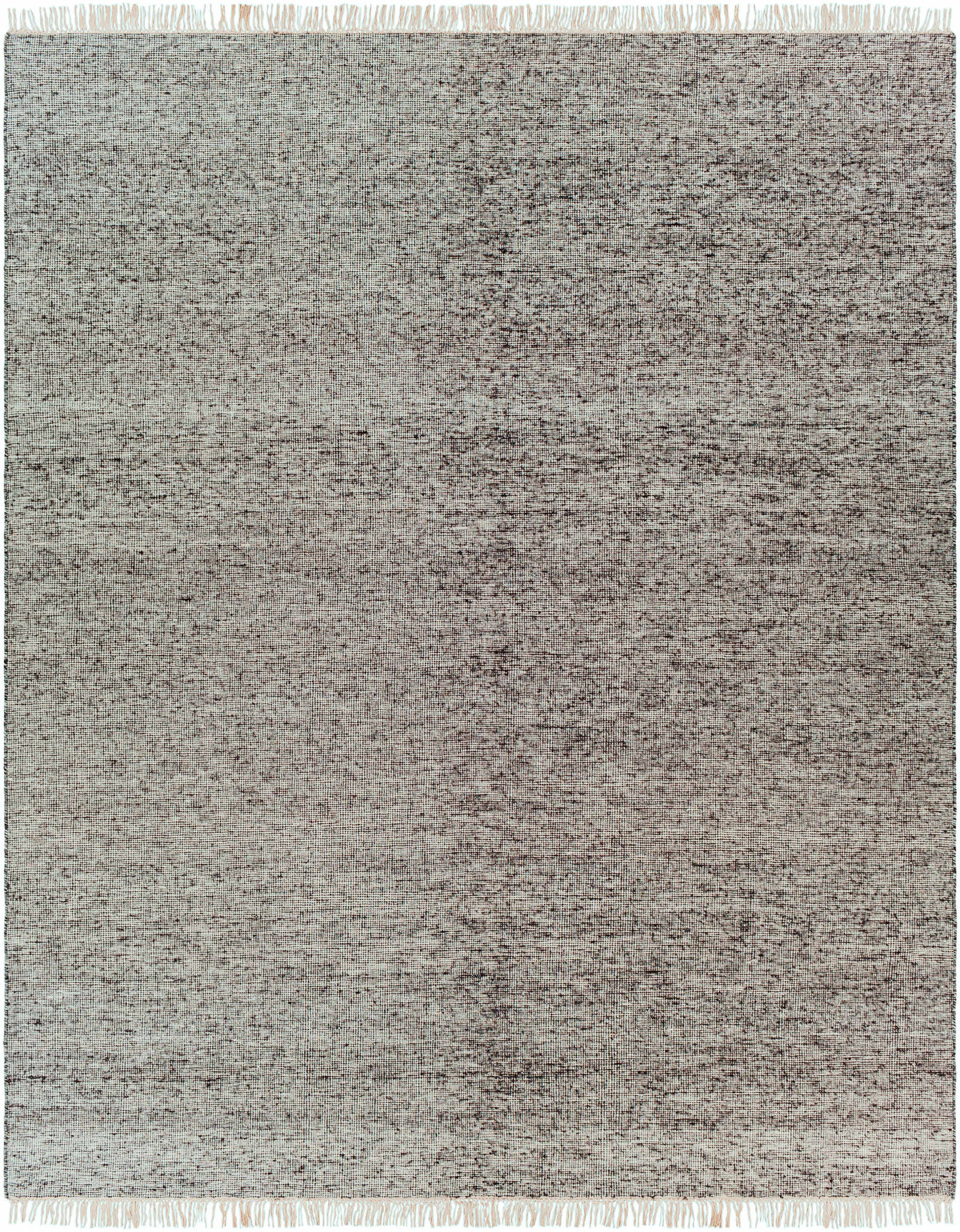 Black Hand Woven 60% Viscose, 40% Wool Modern Rectangle Handmade rug, Indoor use only, has fringe, non-washable.