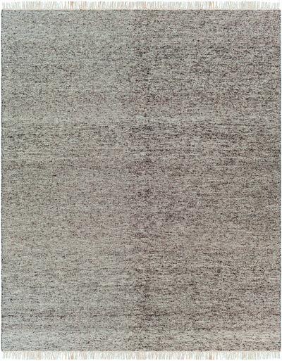 Black Hand Woven 60% Viscose, 40% Wool Modern Rectangle Handmade rug, Indoor use only, has fringe, non-washable.
