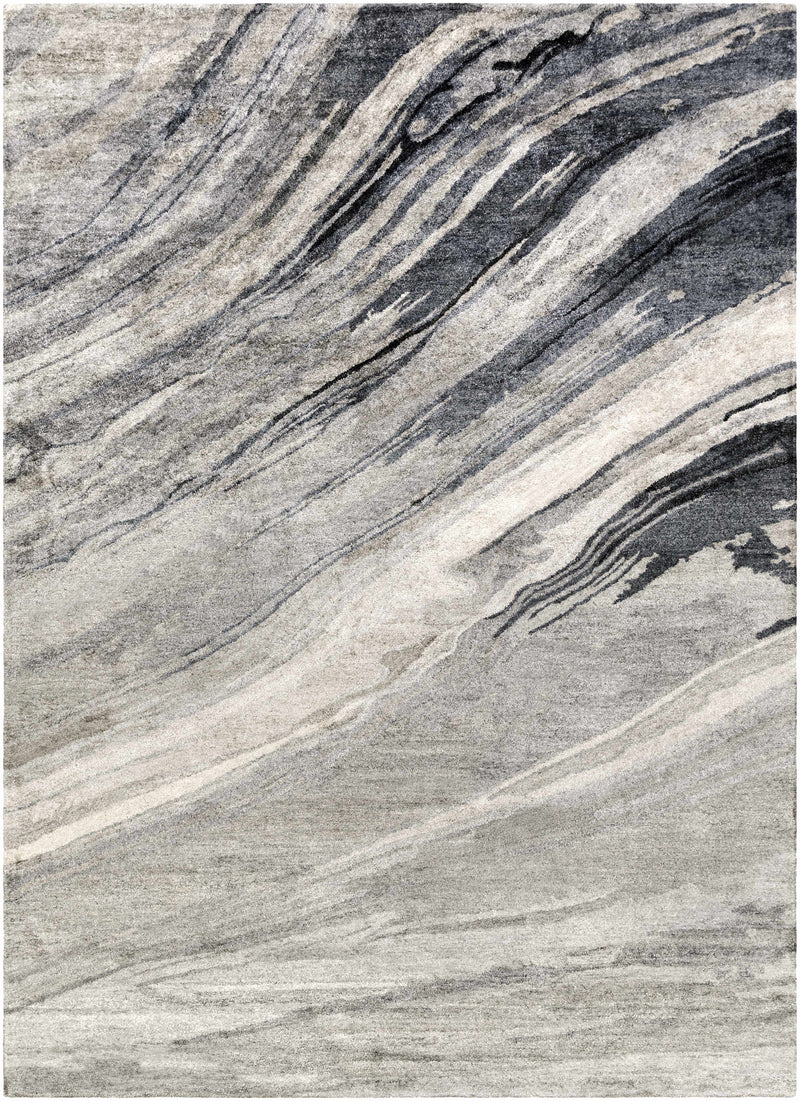 Charcoal Hand Tufted 100% Viscose Modern Rectangle Handmade rug, Indoor use only, no fringe, non-washable. round, runner, square also available