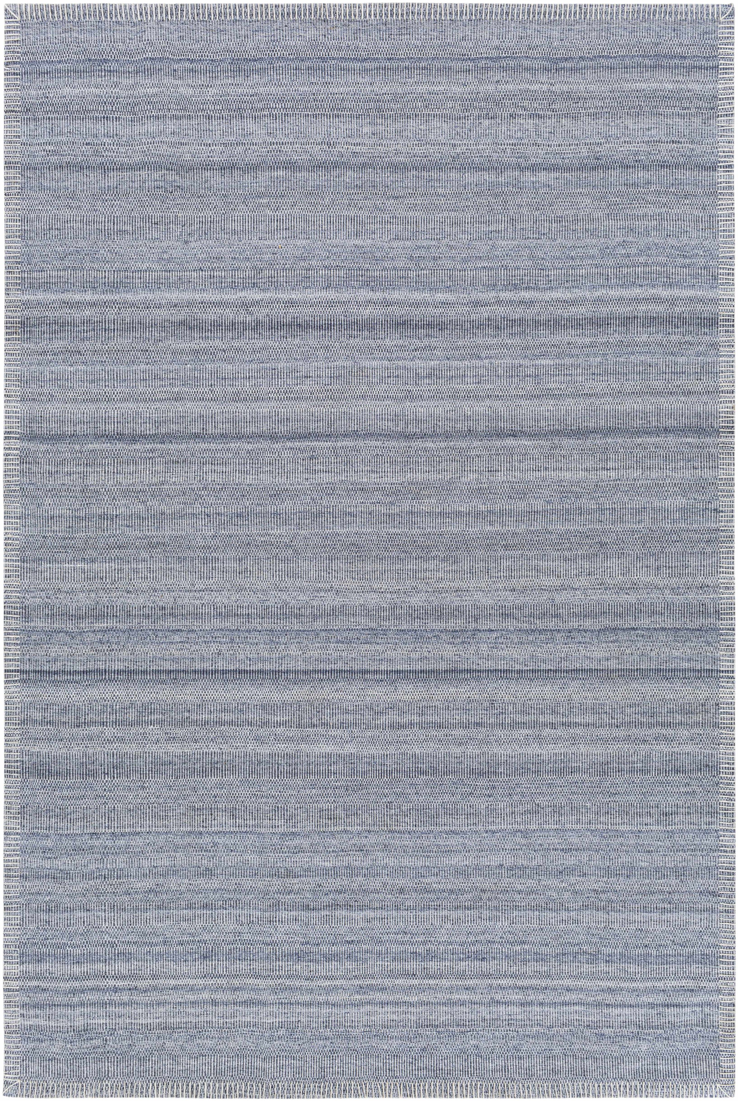 Denim Hand Woven 100% Viscose Global Rectangle Handmade rug, Indoor use only, no fringe, non-washable.