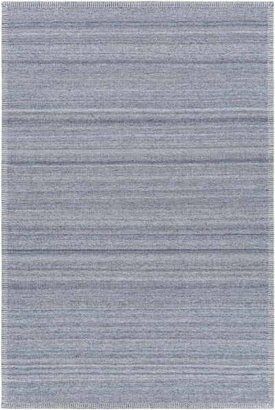Denim Hand Woven 100% Viscose Global Rectangle Handmade rug, Indoor use only, no fringe, non-washable.
