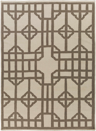 Taupe Hand Woven 100% Wool Modern Rectangle Handmade rug, Indoor use only, no fringe, non-washable. runner also available