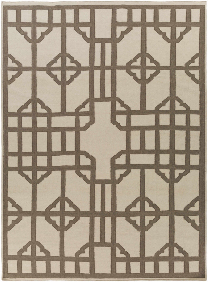 Taupe Hand Woven 100% Wool Modern Rectangle Handmade rug, Indoor use only, no fringe, non-washable. runner also available