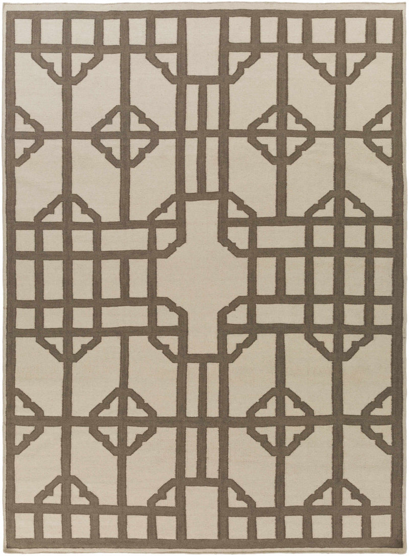 Taupe Hand Woven 100% Wool Modern Rectangle Handmade rug, Indoor use only, no fringe, non-washable. runner also available