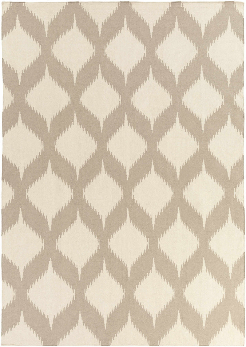 Light Beige Hand Woven 100% Wool Modern Rectangle Handmade rug, Indoor use only, no fringe, non-washable. runner also available