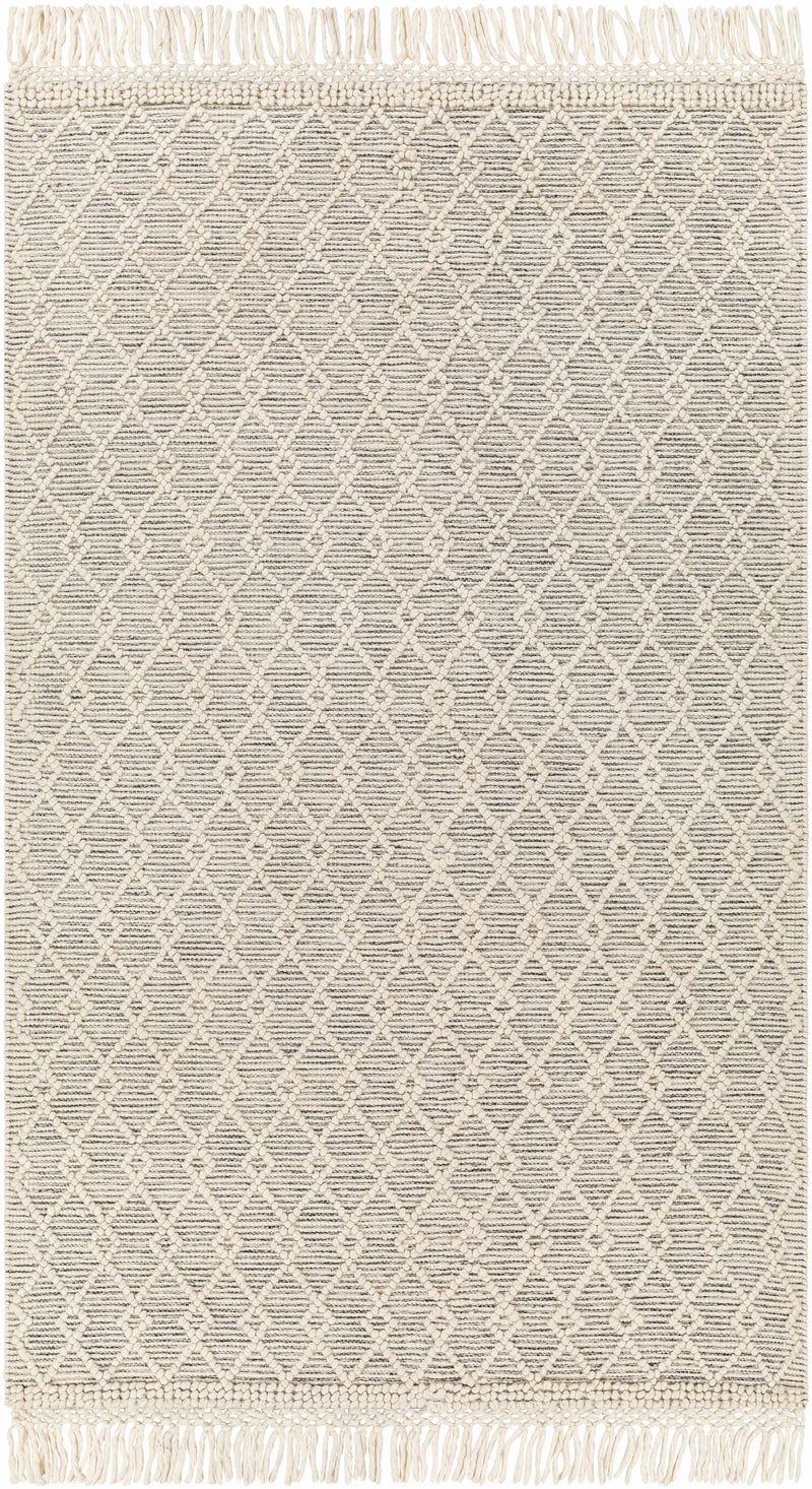 Ivory Hand Woven 60% Wool, 40% Polyester Cottage Rectangle Handmade rug, Indoor use only, has fringe, non-washable. round, runner also available