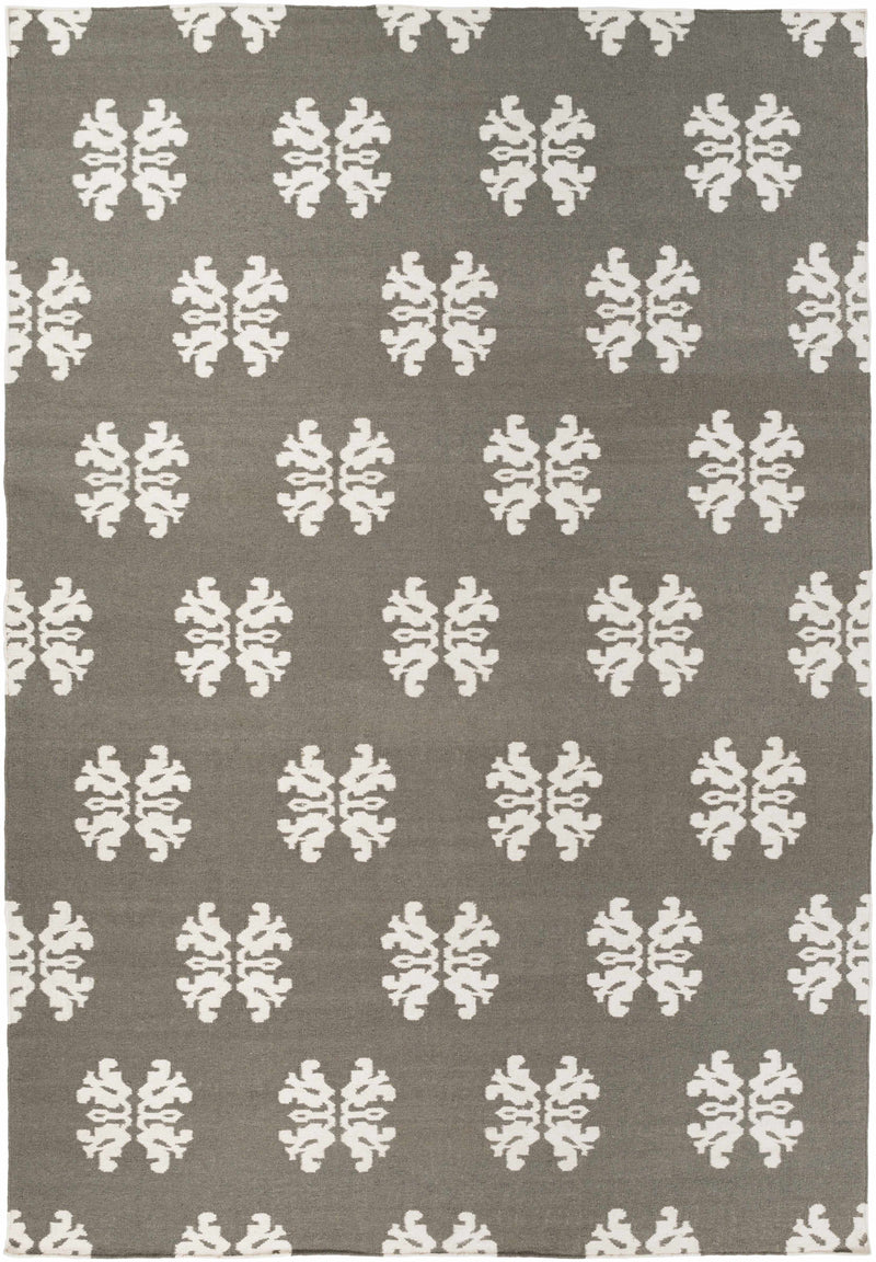 Cream Hand Woven 100% Wool Modern Rectangle Handmade rug, Indoor use only, no fringe, non-washable.