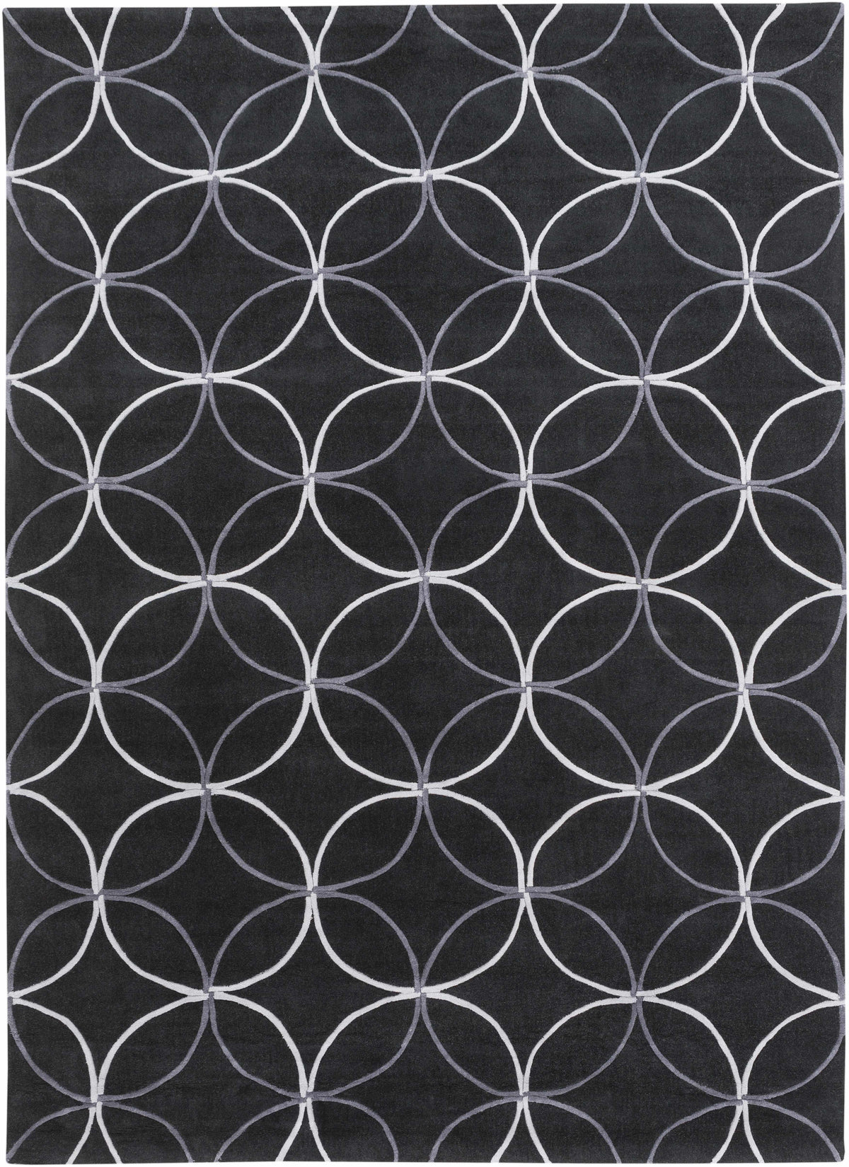 Black Hand Tufted 100% Polyester Modern Rectangle Handmade rug, Indoor use only, no fringe, non-washable.