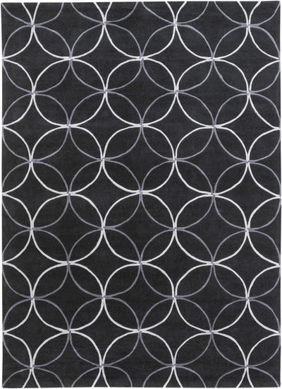 Black Hand Tufted 100% Polyester Modern Rectangle Handmade rug, Indoor use only, no fringe, non-washable.