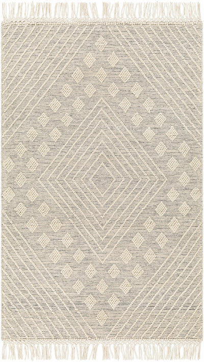 Ivory Hand Woven 60% Wool, 40% Polyester Cottage Rectangle Handmade rug, Indoor use only, has fringe, non-washable. round, runner also available