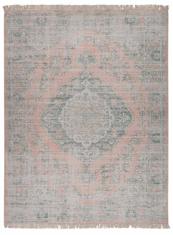 Sage Hand Woven 70% Cotton, 30% Polyester Traditional Rectangle Handmade rug, Indoor use only, has fringe, non-washable. runner also available