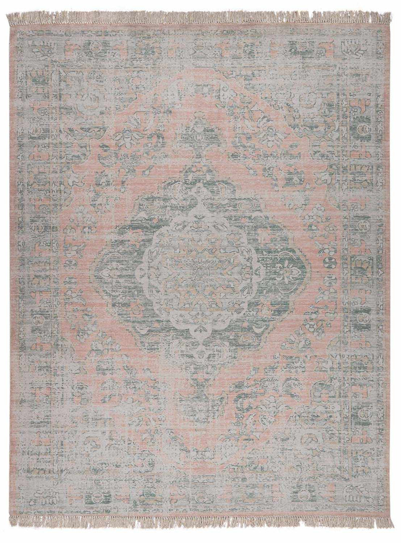 Sage Hand Woven 70% Cotton, 30% Polyester Traditional Rectangle Handmade rug, Indoor use only, has fringe, non-washable. runner also available