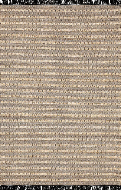 Taupe Hand Woven 100% Recycled PET Yarn Modern Rectangle Handmade rug, Indoor use only, has fringe, non-washable. runner also available