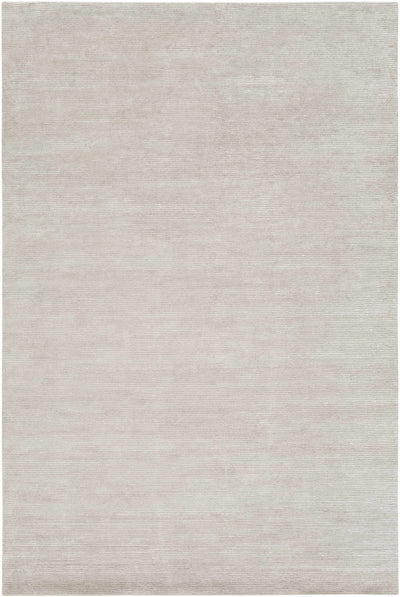 Light Gray Hand Knotted 60% Viscose, 40% NZ Wool Cottage Rectangle Handmade rug, Indoor use only, no fringe, non-washable.