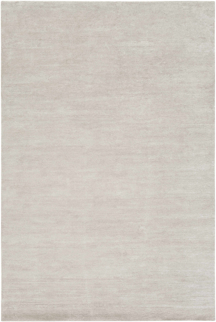 Light Gray Hand Knotted 60% Viscose, 40% NZ Wool Cottage Rectangle Handmade rug, Indoor use only, no fringe, non-washable.