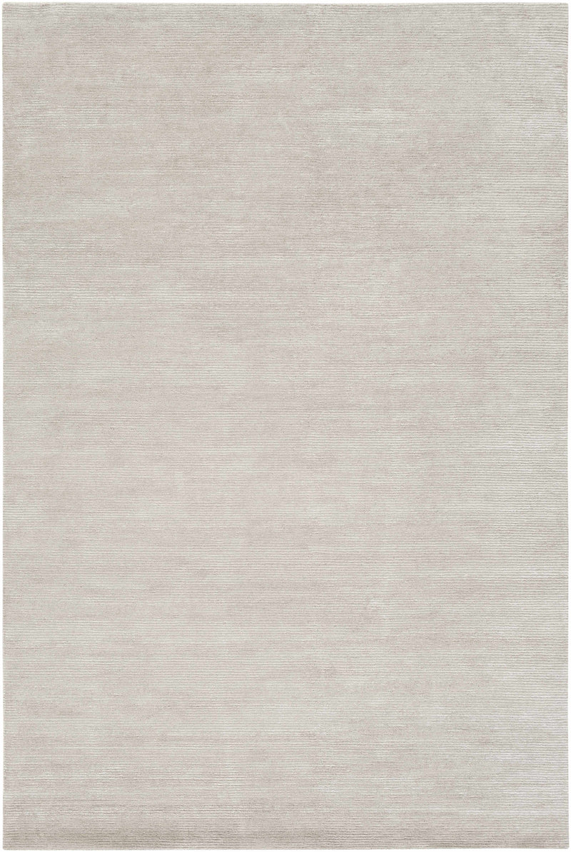 Light Gray Hand Knotted 60% Viscose, 40% NZ Wool Cottage Rectangle Handmade rug, Indoor use only, no fringe, non-washable.