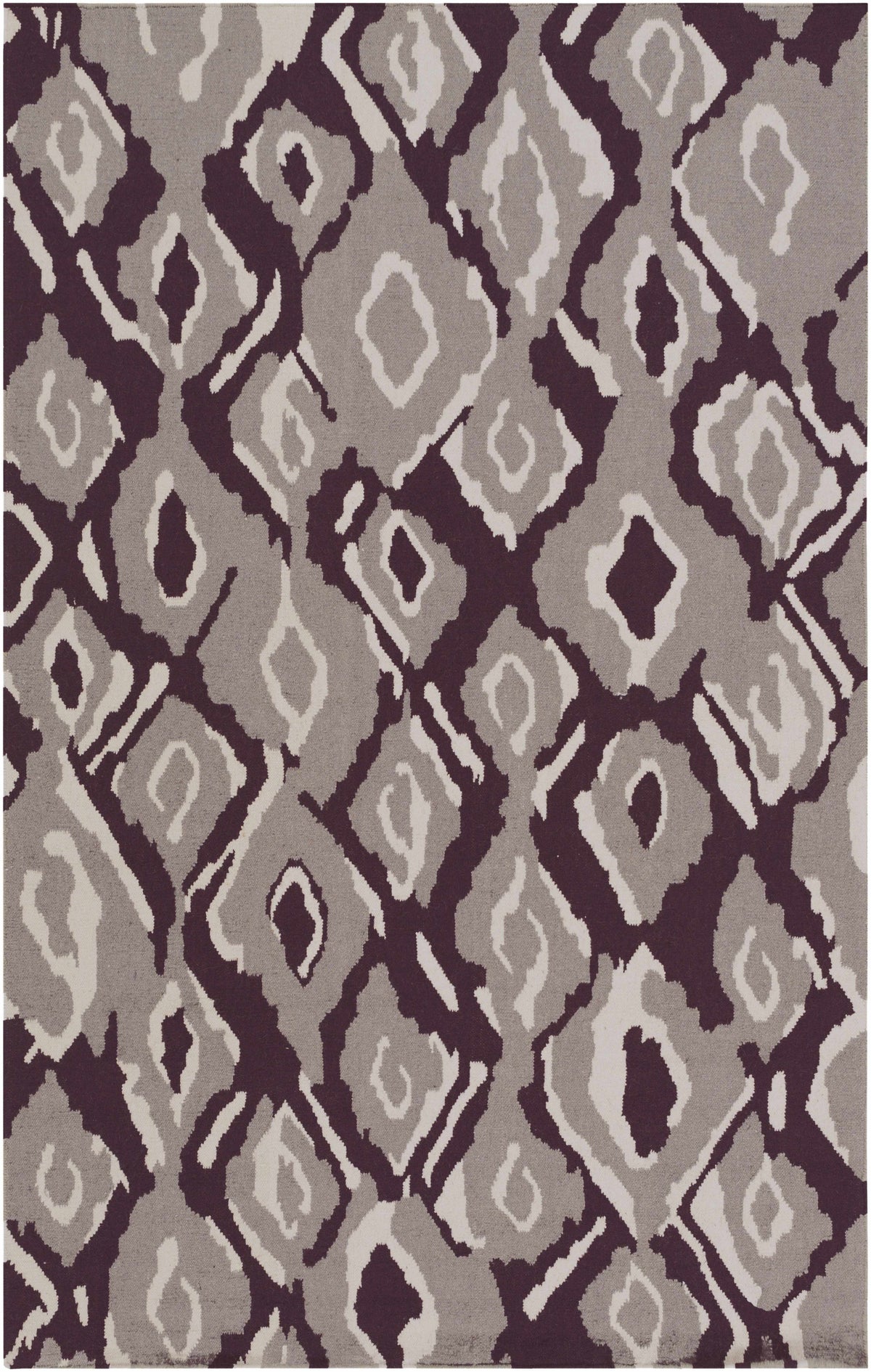Lavender Hand Woven 100% Wool Modern Rectangle Handmade rug, Indoor use only, no fringe, non-washable.