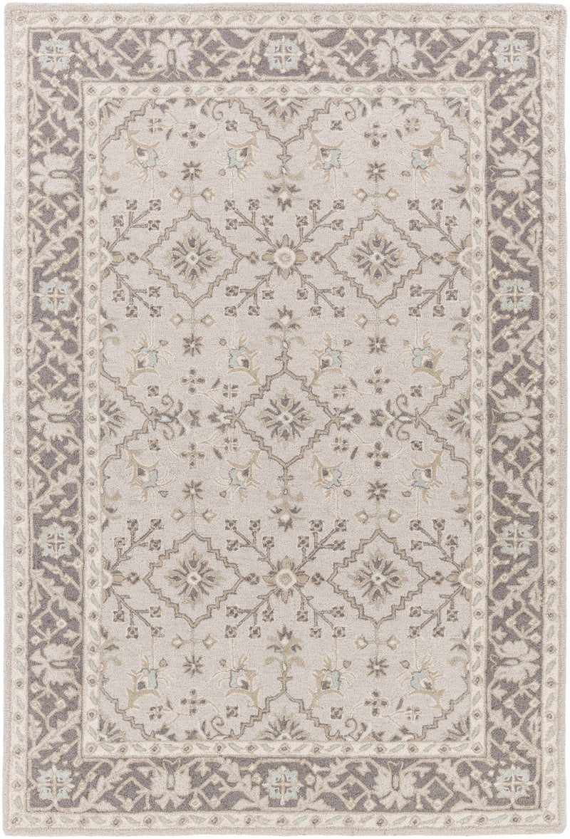 Gray Hand Tufted 100% Wool Traditional Rectangle Handmade rug, Indoor use only, no fringe, non-washable. runner also available
