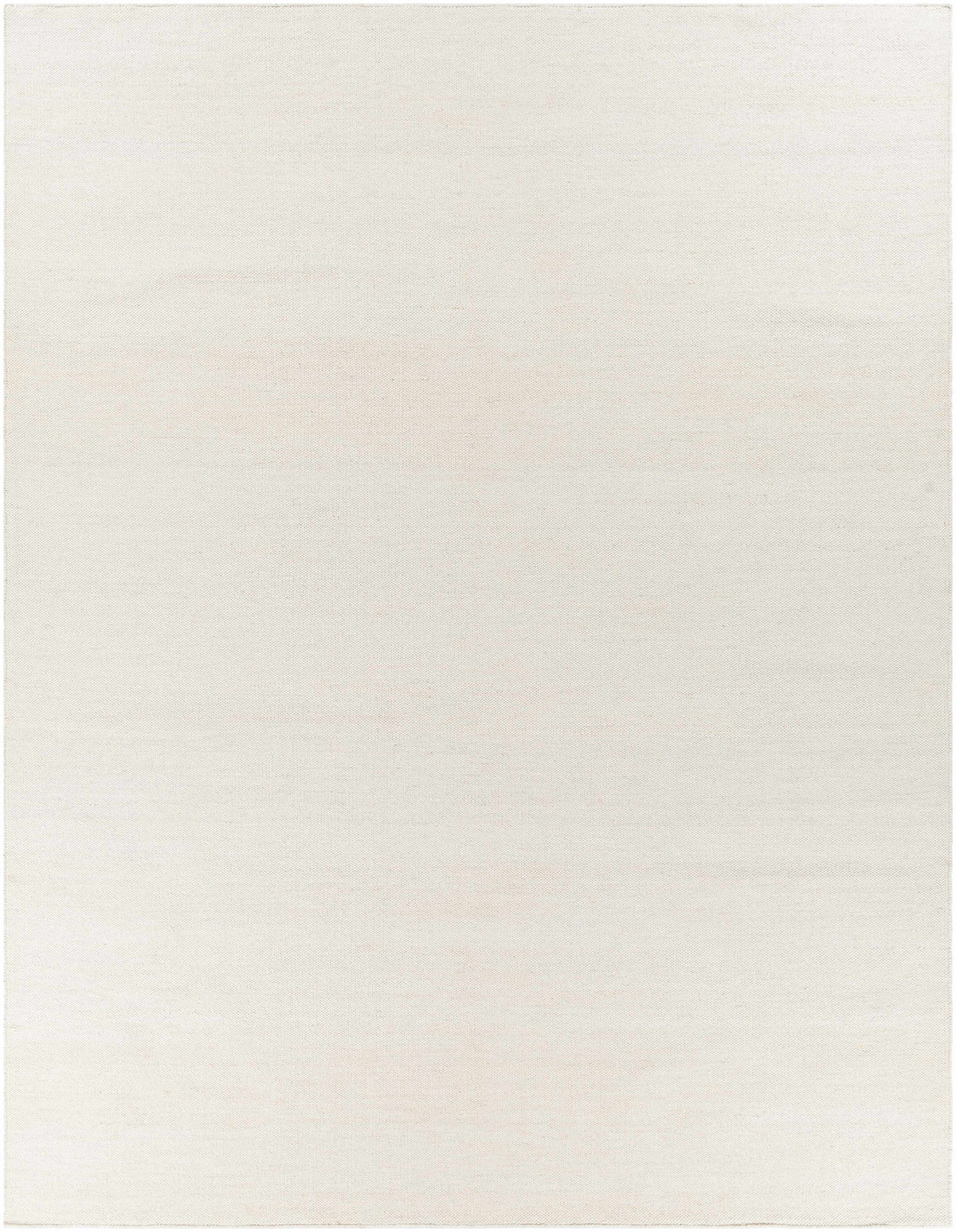 Cream Hand Woven 100% Recycled PET Yarn Modern Rectangle Handmade rug, Indoor use only, no fringe, non-washable.