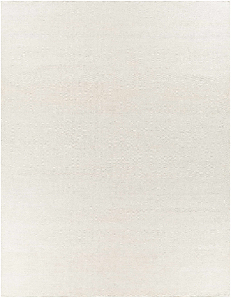 Cream Hand Woven 100% Recycled PET Yarn Modern Rectangle Handmade rug, Indoor use only, no fringe, non-washable.