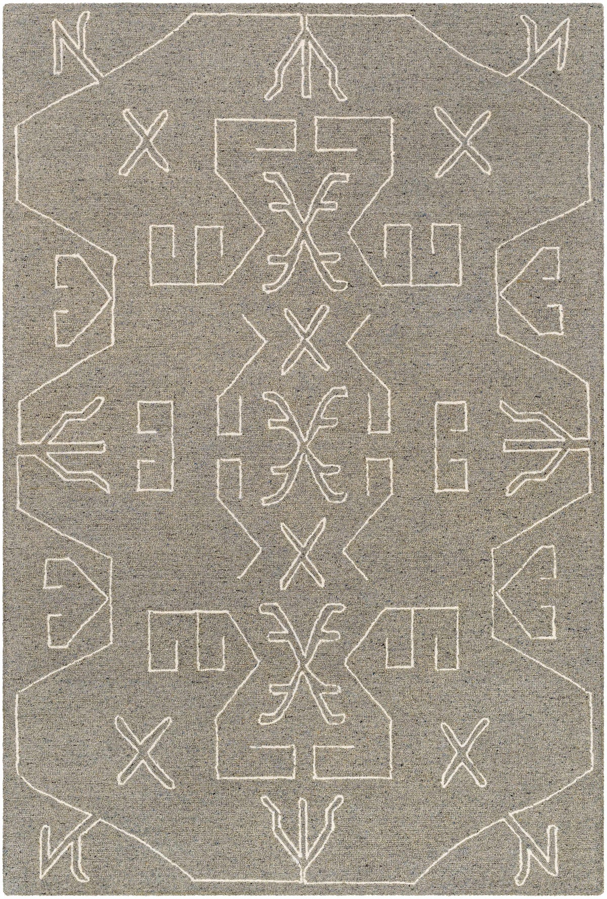 Seafoam Hand Tufted 100% Wool Global Rectangle Handmade rug, Indoor use only, no fringe, non-washable.