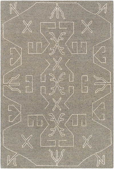 Seafoam Hand Tufted 100% Wool Global Rectangle Handmade rug, Indoor use only, no fringe, non-washable.
