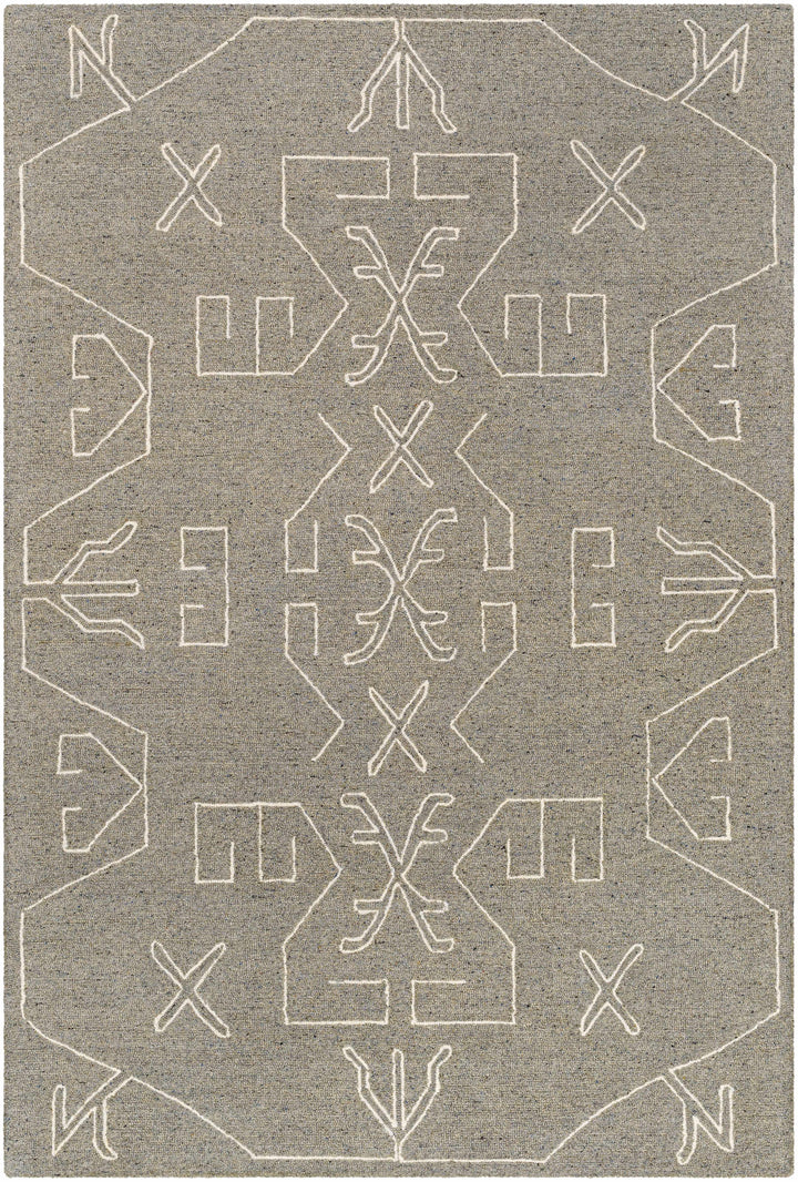 Seafoam Hand Tufted 100% Wool Global Rectangle Handmade rug, Indoor use only, no fringe, non-washable.