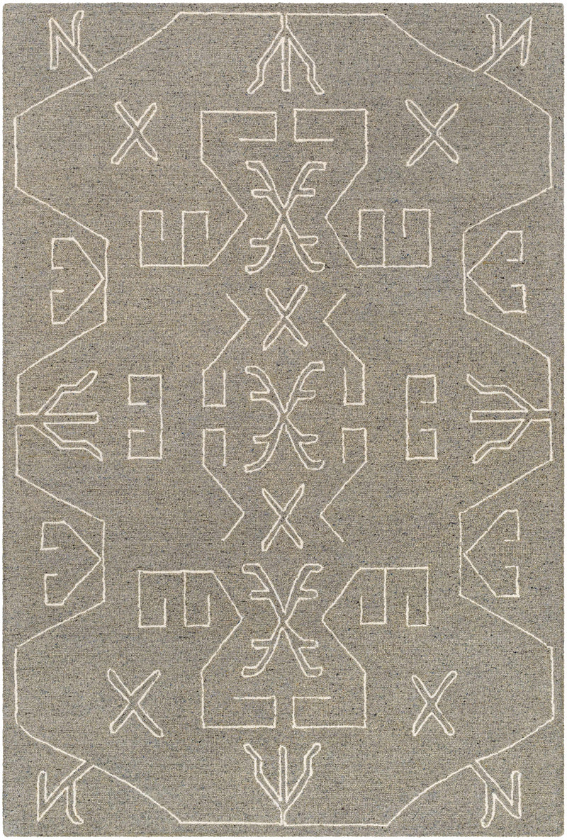 Seafoam Hand Tufted 100% Wool Global Rectangle Handmade rug, Indoor use only, no fringe, non-washable.