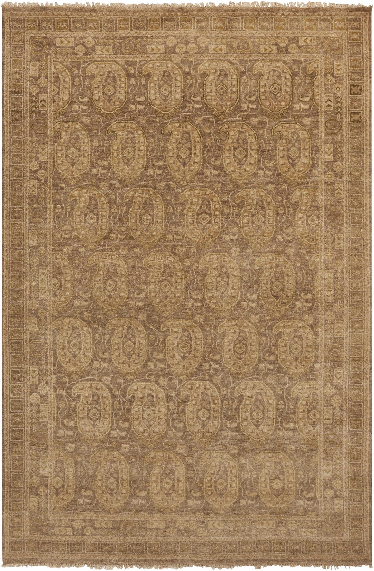 Dark Brown Hand Knotted 100% NZ Wool Traditional Rectangle Handmade rug, Indoor use only, no fringe, non-washable.