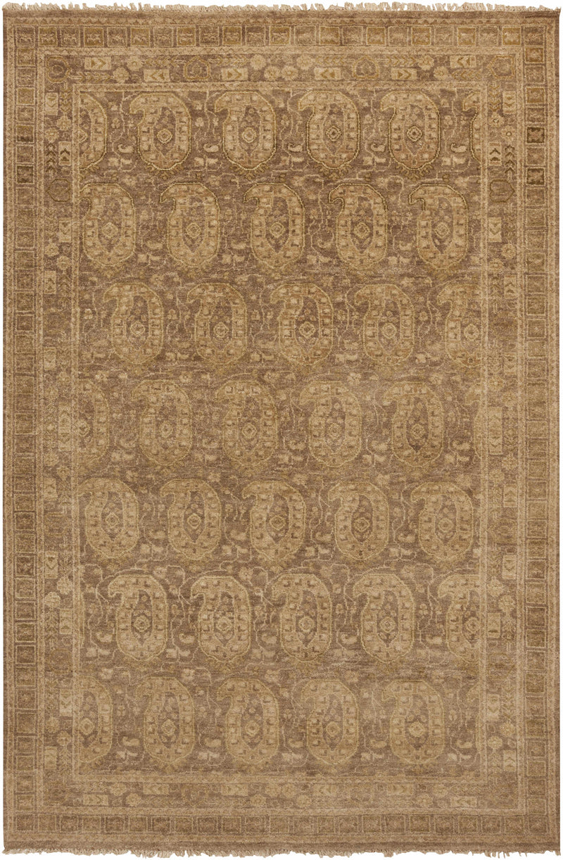 Dark Brown Hand Knotted 100% NZ Wool Traditional Rectangle Handmade rug, Indoor use only, no fringe, non-washable.