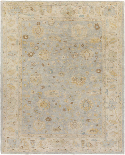 Oatmeal Hand Knotted 100% Wool Traditional Rectangle Handmade rug, Indoor use only, has fringe, non-washable.