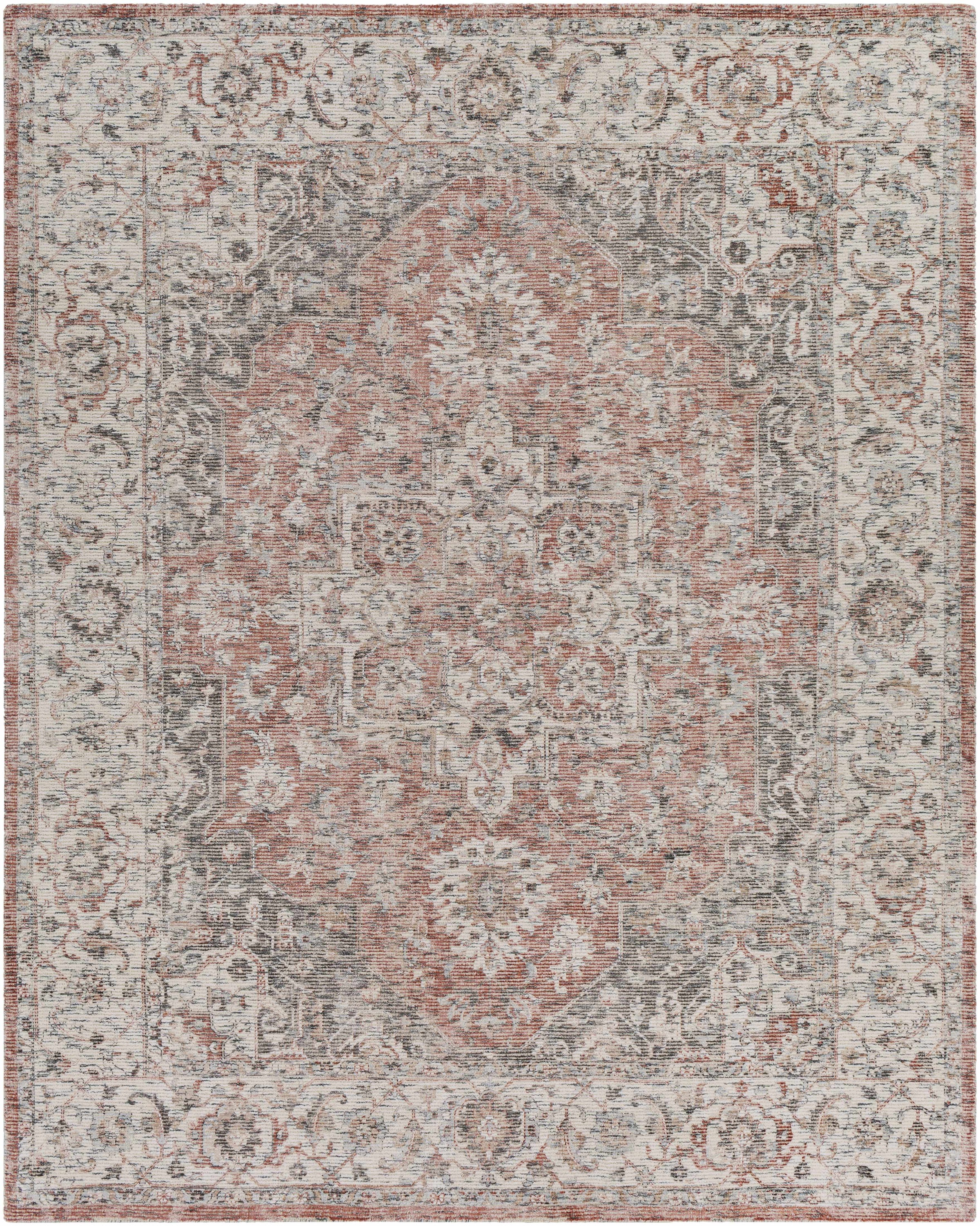 Rust Hand Loomed 55% Viscose, 45% Wool Traditional Rectangle Handmade rug, Indoor use only, no fringe, non-washable.
