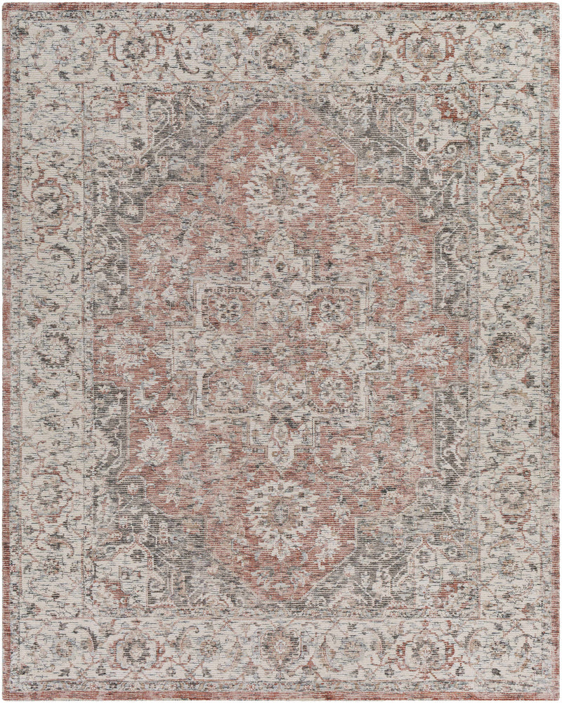 Rust Hand Loomed 55% Viscose, 45% Wool Traditional Rectangle Handmade rug, Indoor use only, no fringe, non-washable.