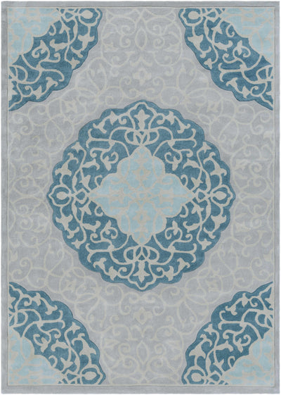 Medium Green Hand Tufted 100% Polyester Modern Rectangle Handmade rug, Indoor use only, no fringe, non-washable.